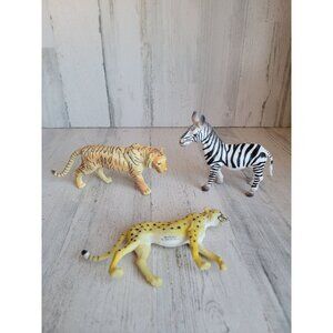 Realistic tiger zebra cheetah zoo animal toy set figure safari cat